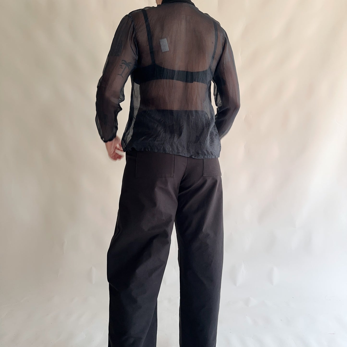 camisa vintage com transparência (S)