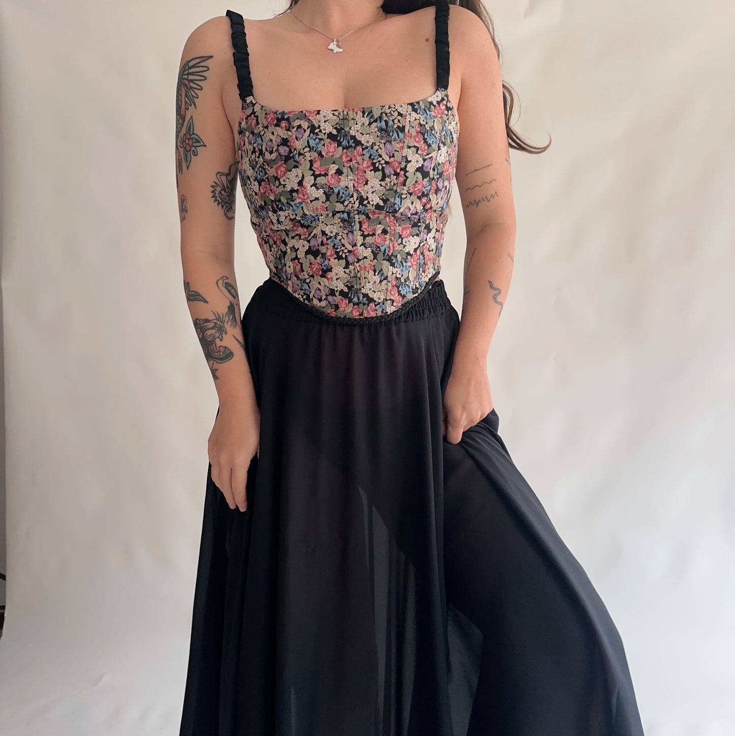 upcycling corset floral (S-M)
