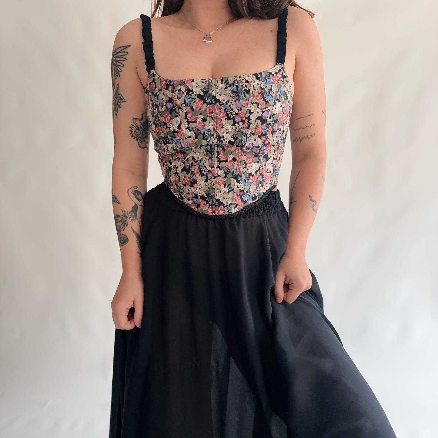 upcycling corset floral (S-M)