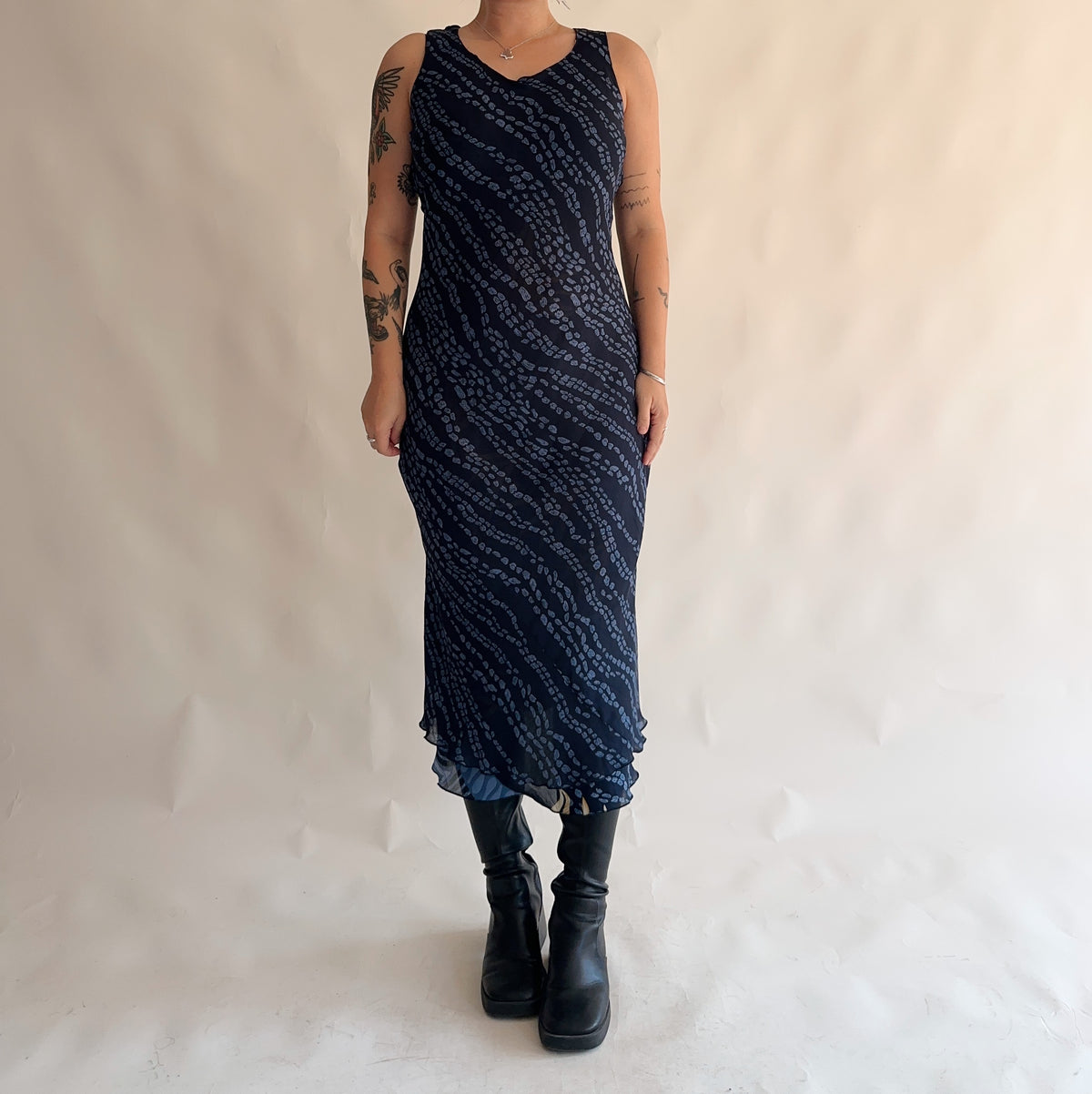 vestido vintage longo y2k dupla face (M)