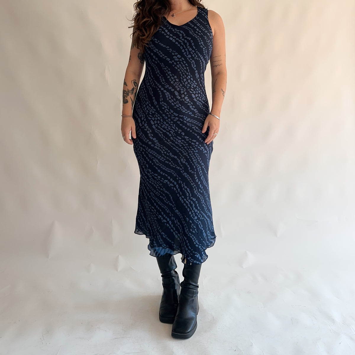 vestido vintage longo y2k dupla face (M)