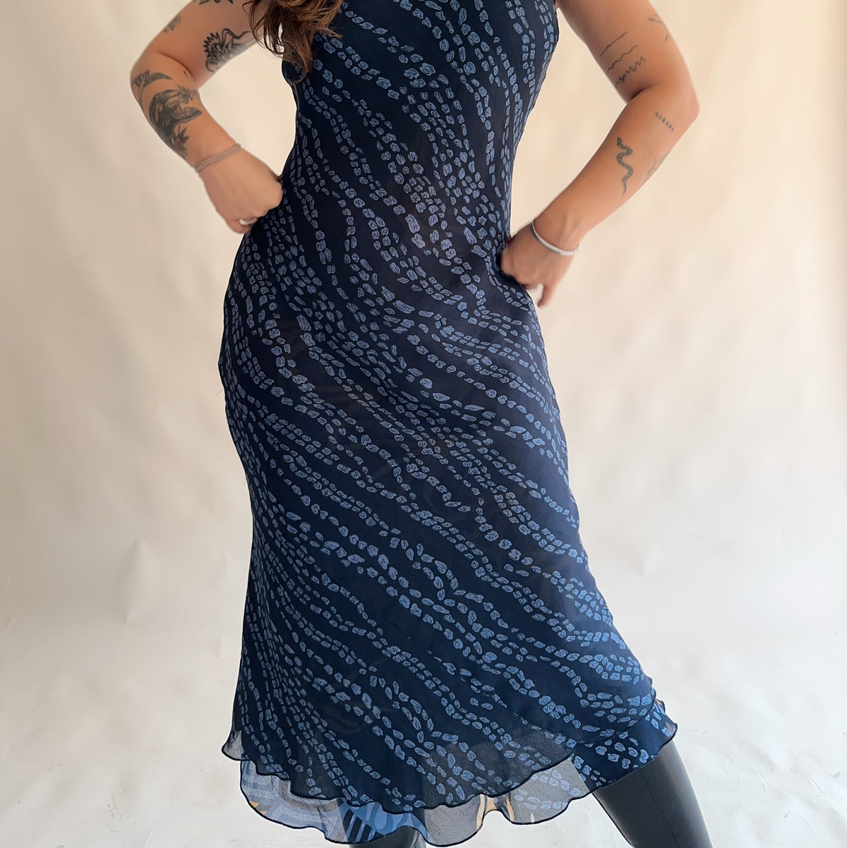 vestido vintage longo y2k dupla face (M)