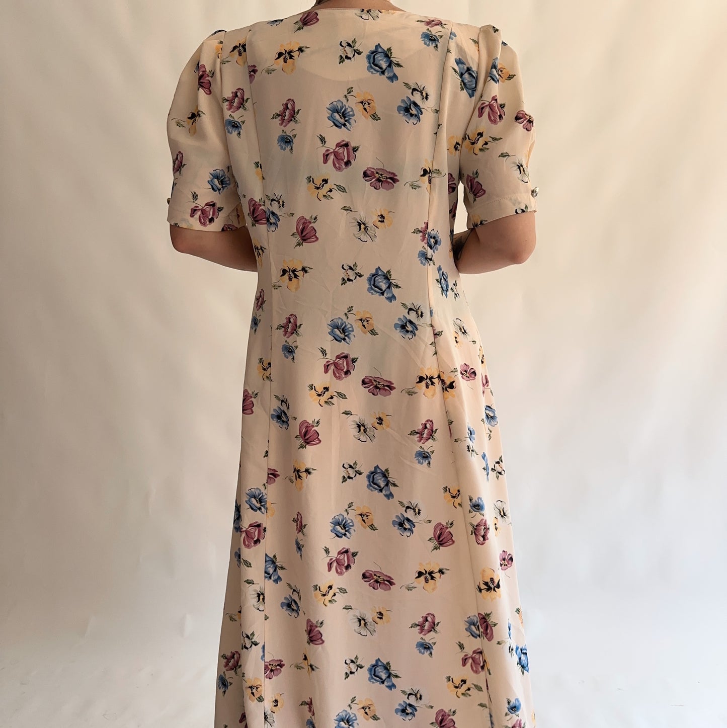 vestido vintage 90s floral (L-XL)