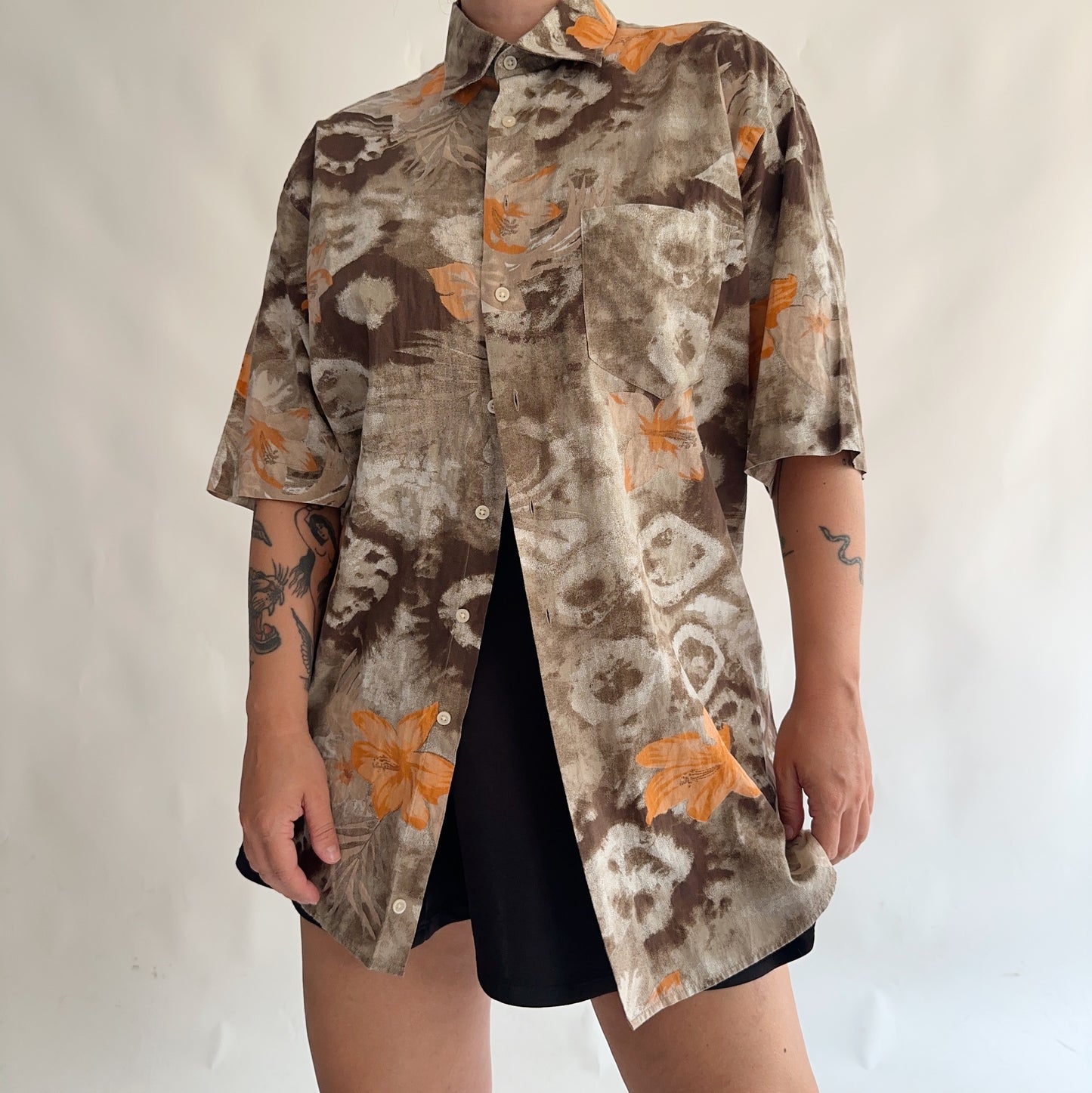 camisa vintage 90s 100% cotton (M-L)