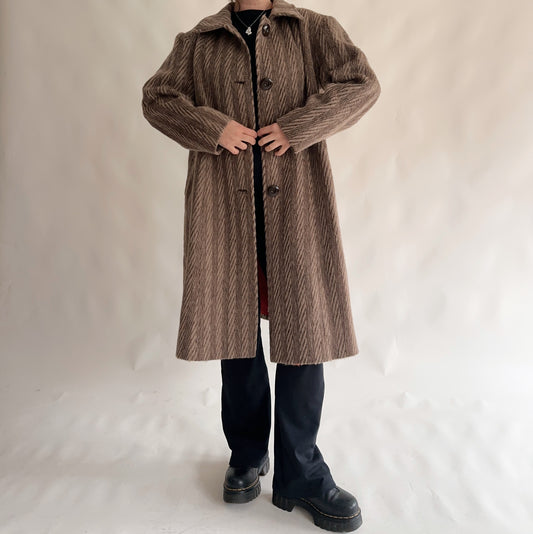 Sobretudo Vintage llama/mohair + lã (L)