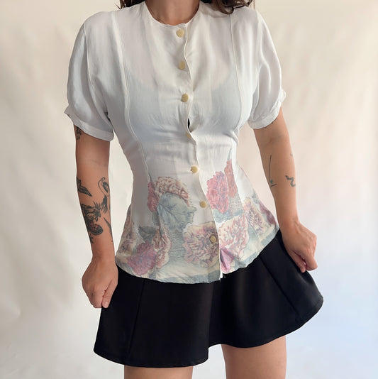 camisa vintage grega dos anos 80s  (S)