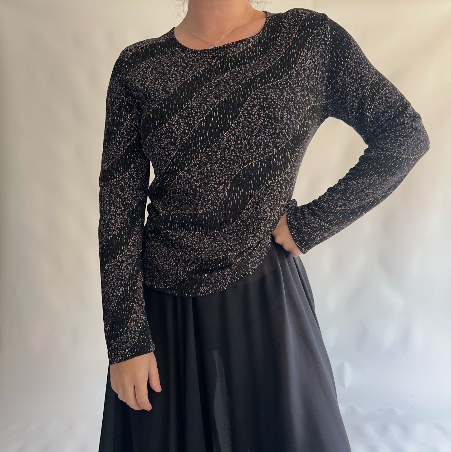 Top Vintage y2k Italiano com glitters (M)