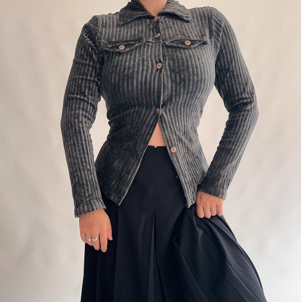 camisa vintage de veludo (M)