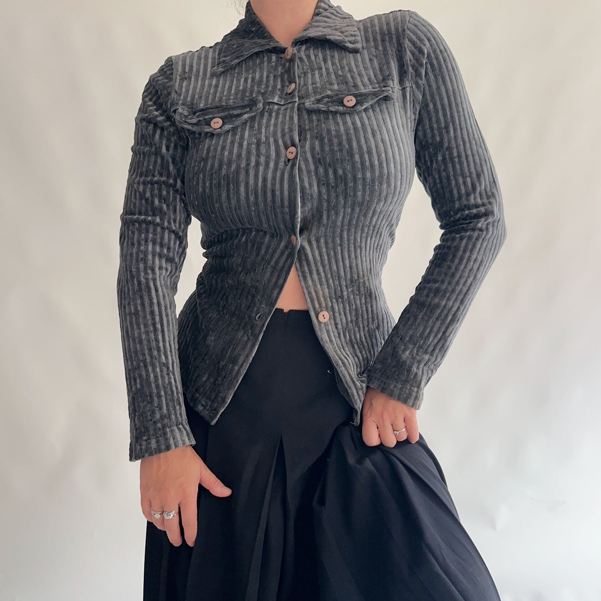 camisa vintage de veludo (M)