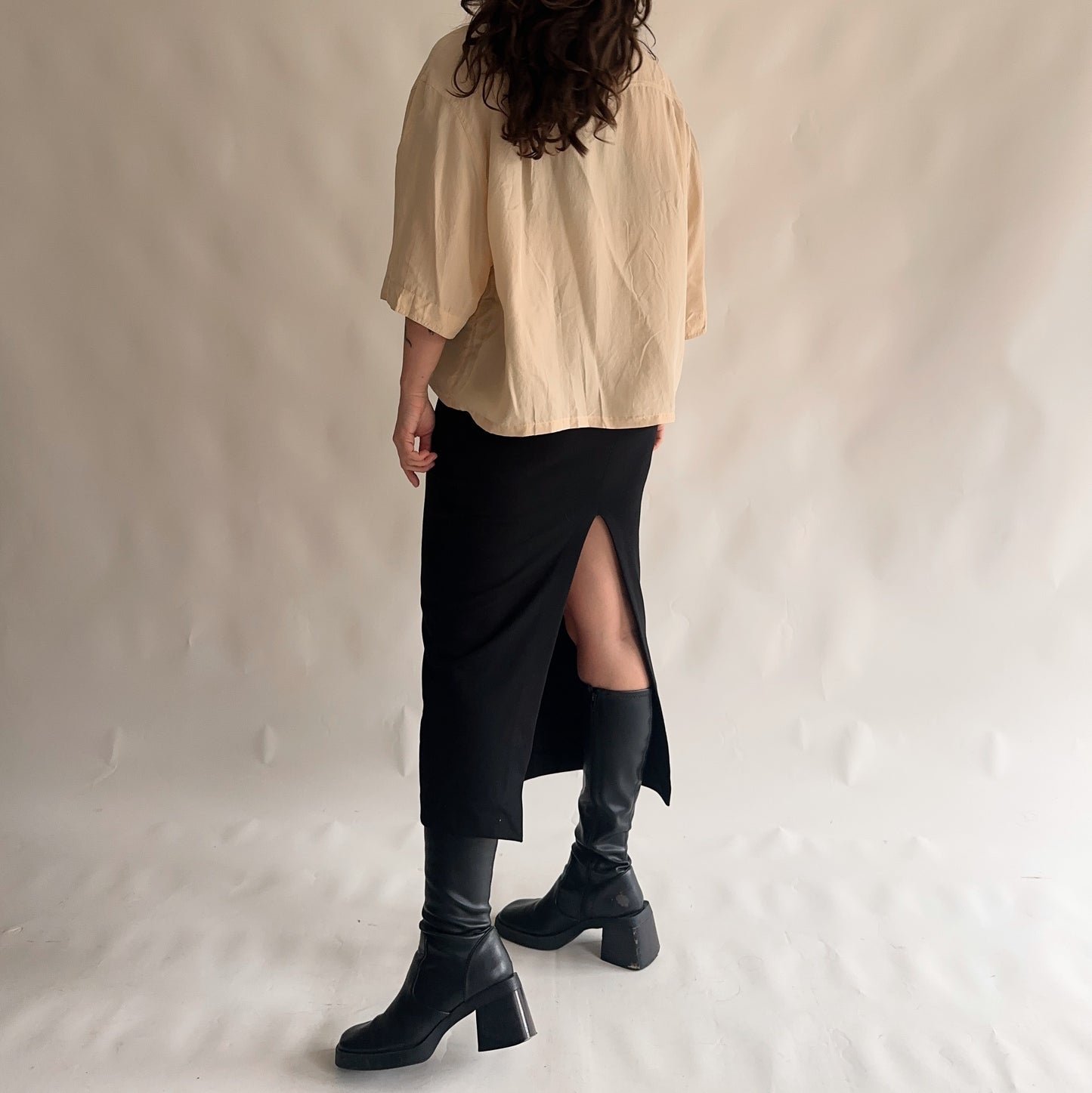 camisa vintage 100% seda (XL)