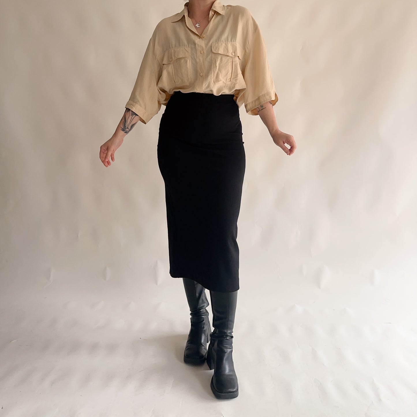 camisa vintage 100% seda (XL)