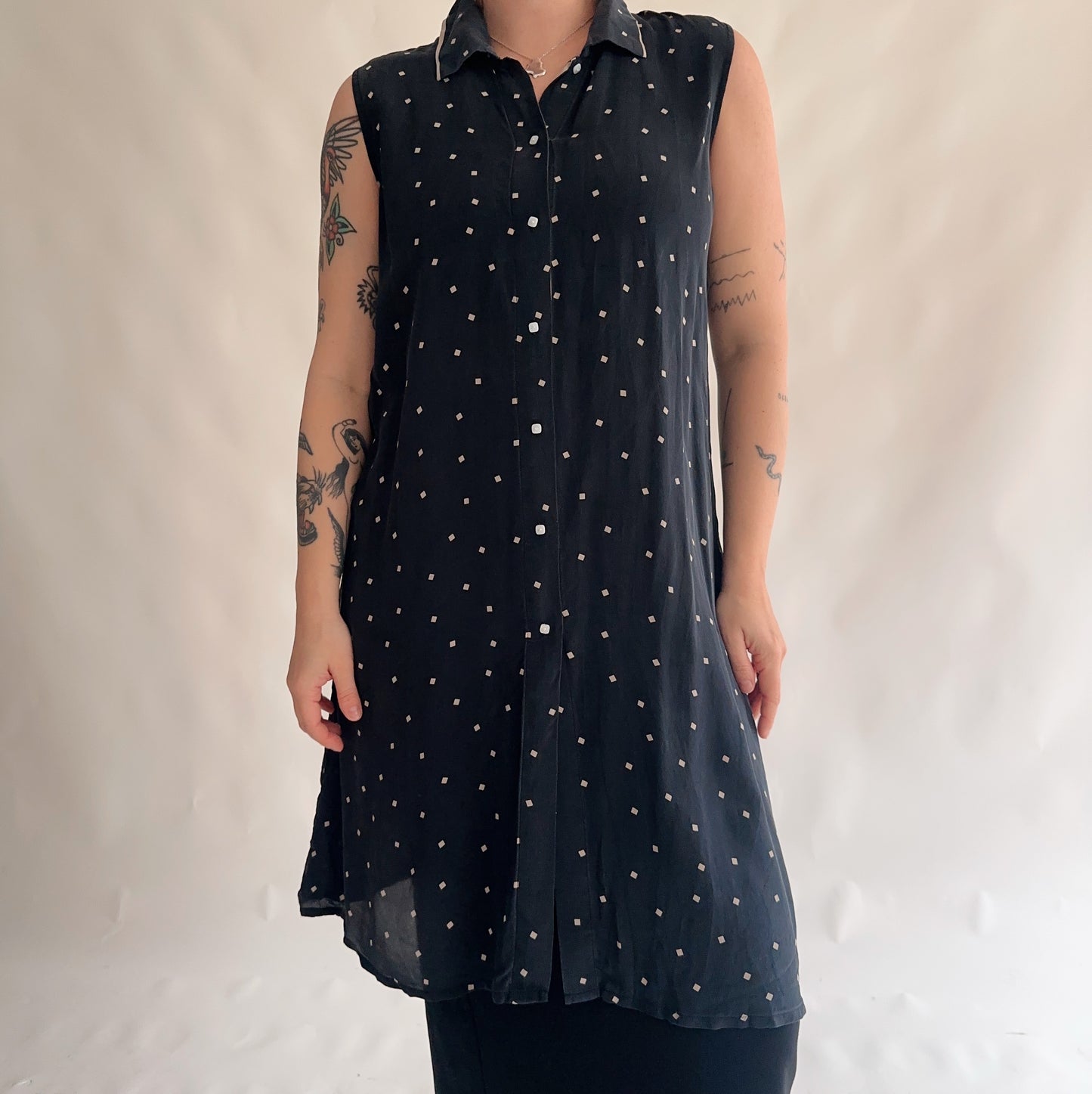 camiseiro vintage 100% seda (M)