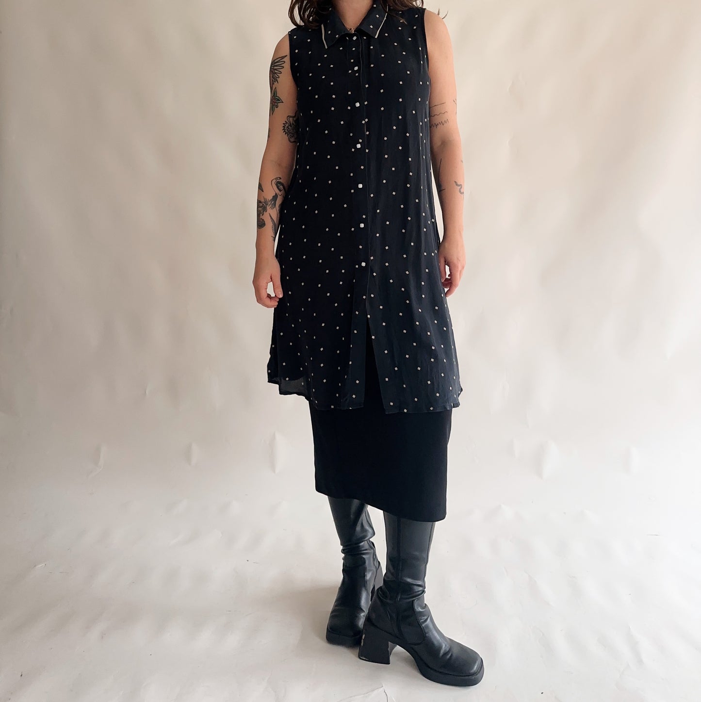 camiseiro vintage 100% seda (M)