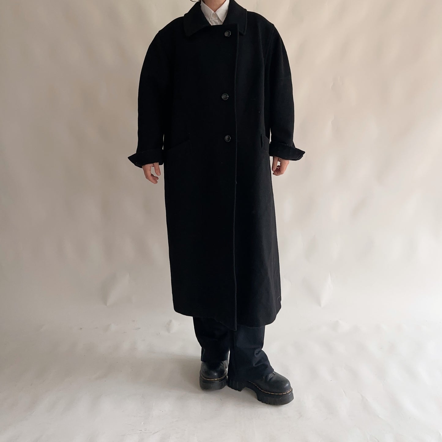 Sobretudo Vintage preto oversize (XXL)