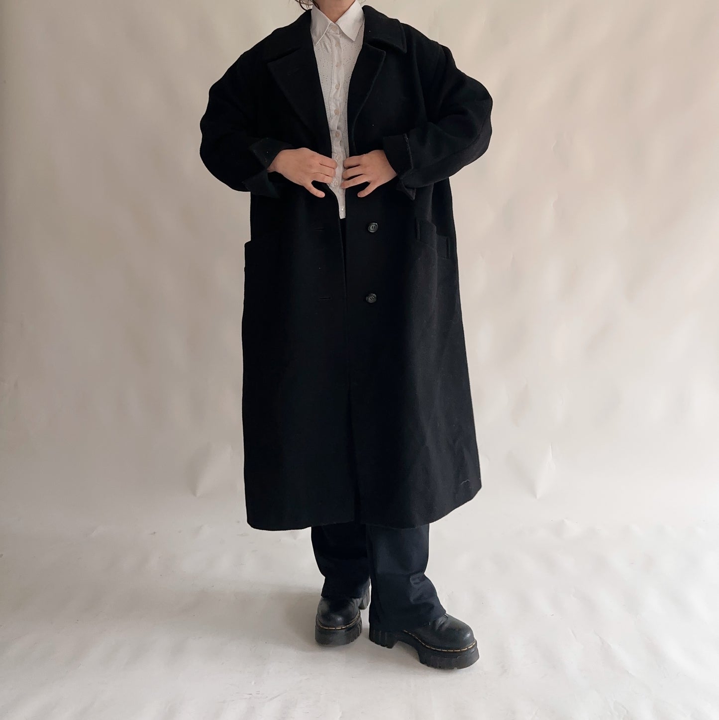 Sobretudo Vintage preto oversize (XXL)