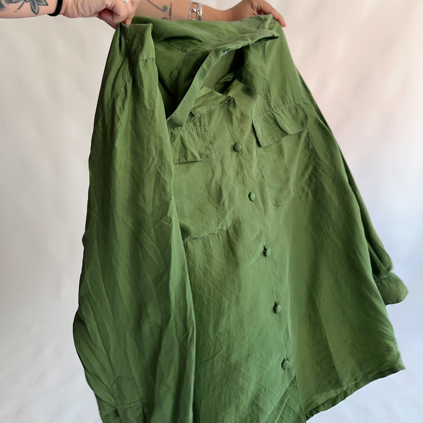 Camisa Vintage 100% seda (M-L)