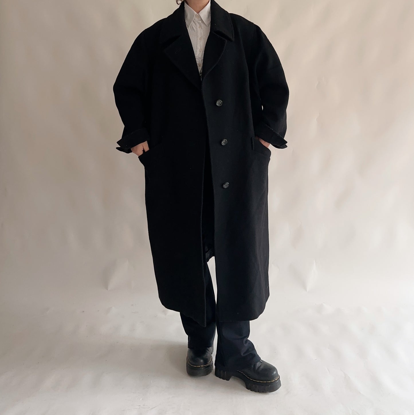 Sobretudo Vintage preto oversize (XXL)