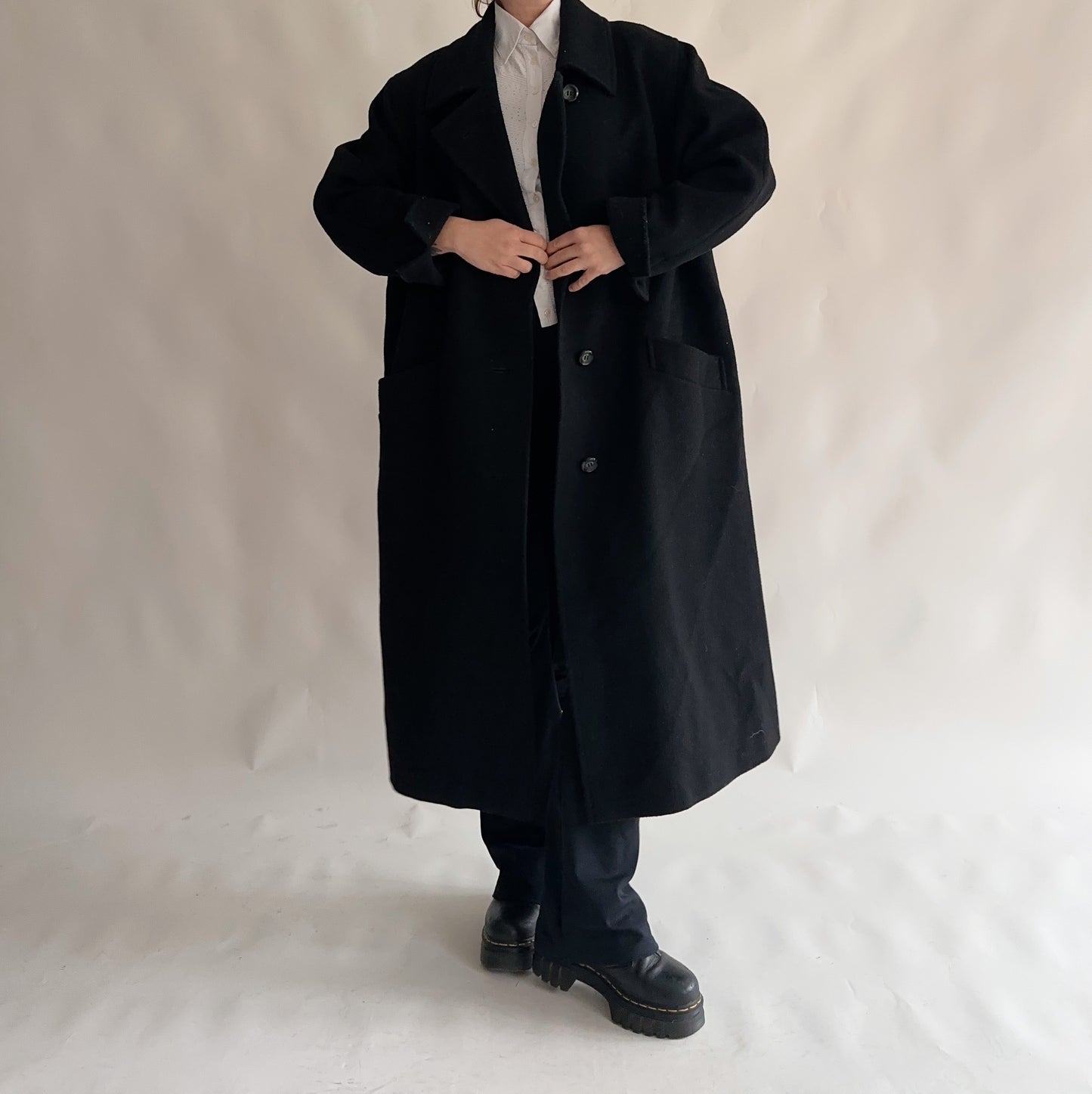 Sobretudo Vintage preto oversize (XXL)