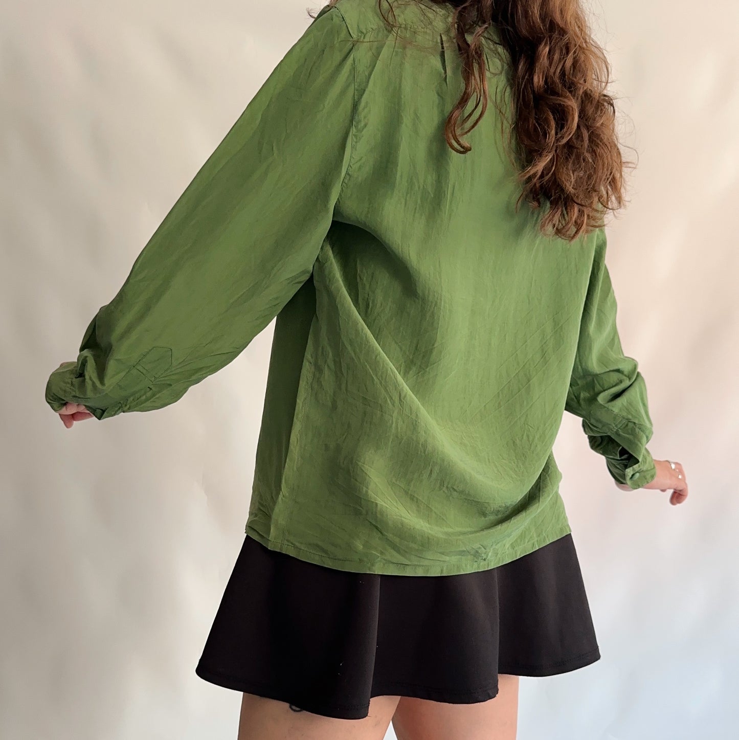 Camisa Vintage 100% seda (M-L)