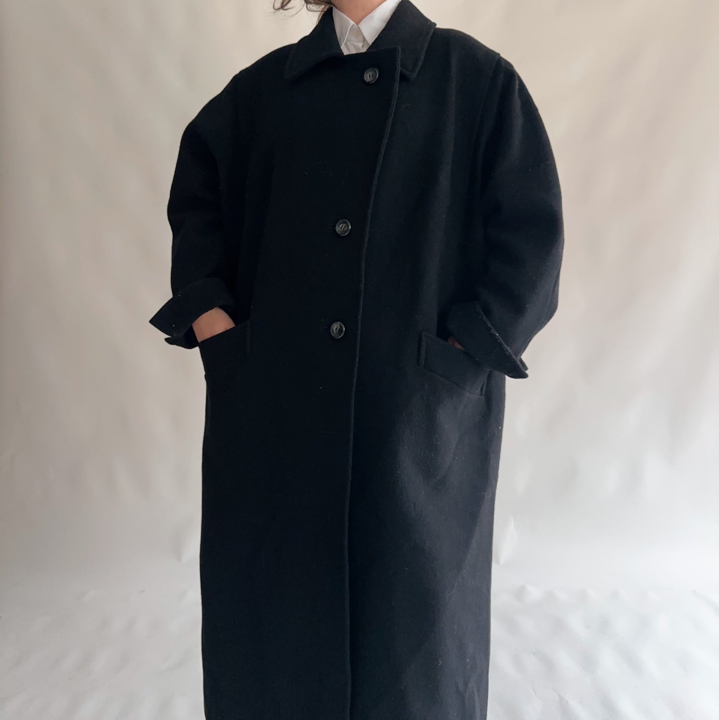 Sobretudo Vintage preto oversize (XXL)