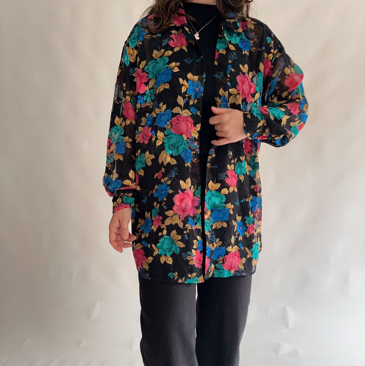 camisa vintage floral (L)