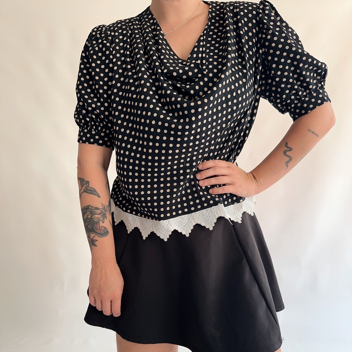 top vintage polka dor (M-L)