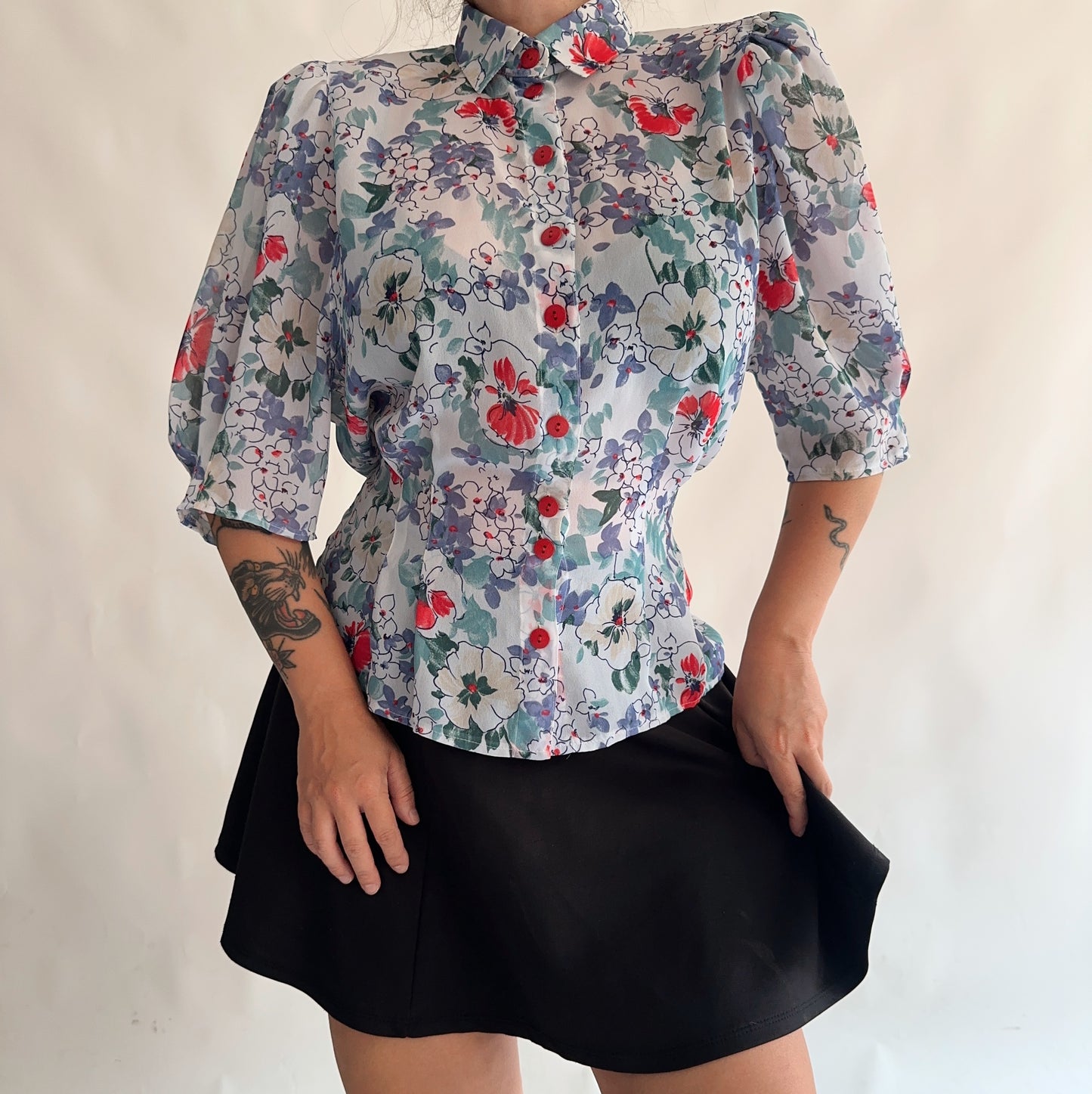 camisa vintage floral (XL)