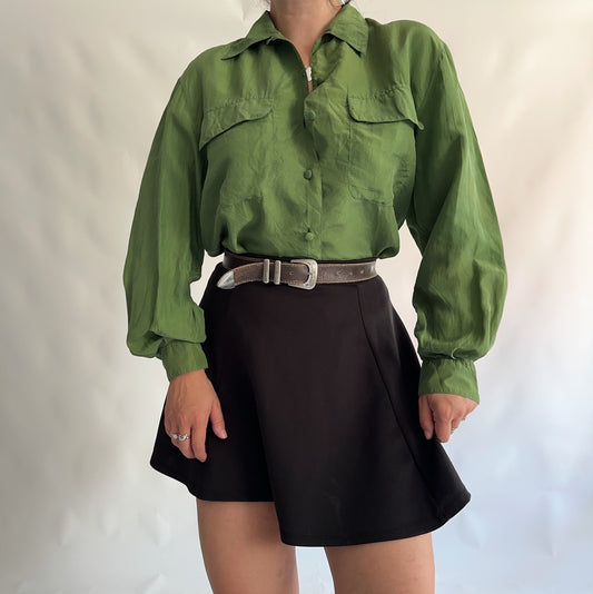 Camisa Vintage 100% seda (M-L)