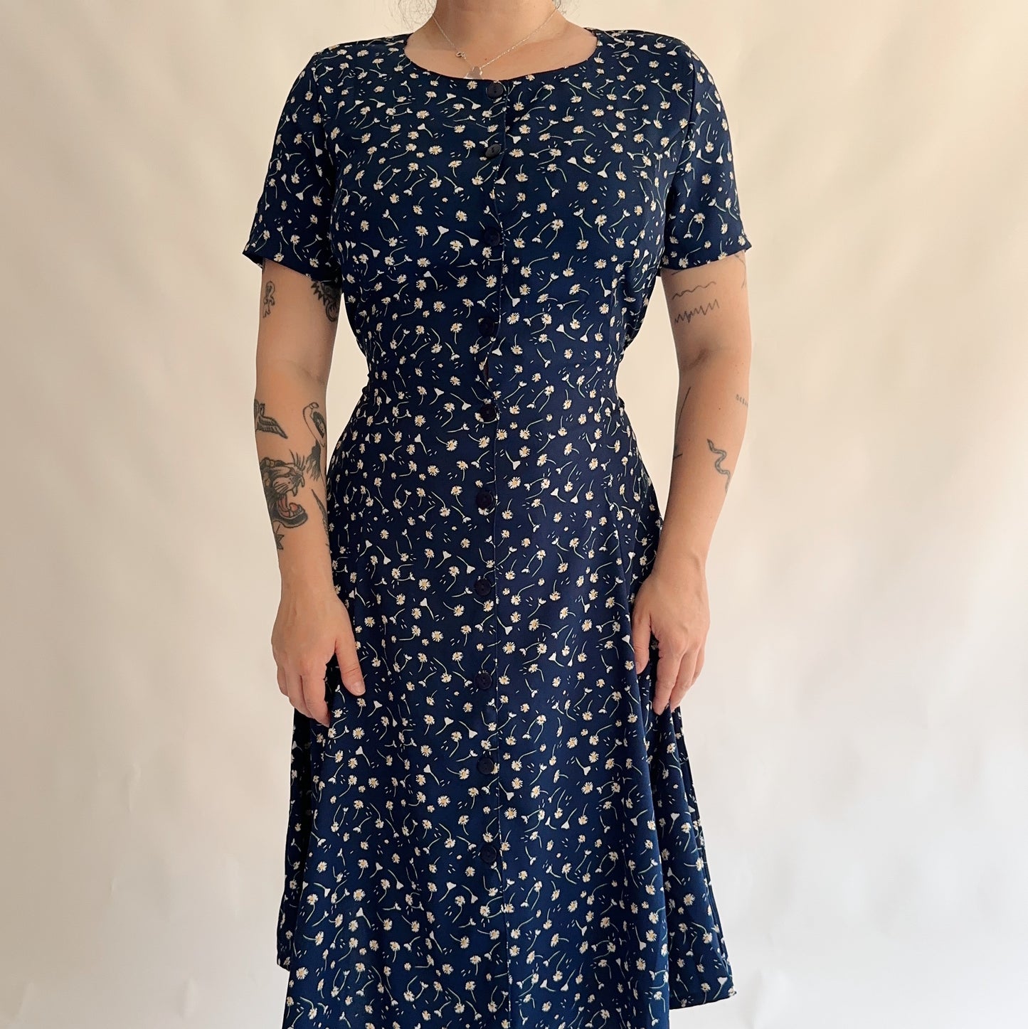 vestido vintage 90s floral (M-L)