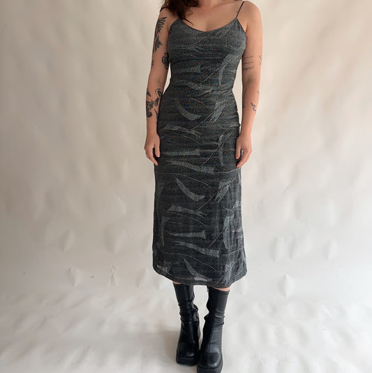 Vestido Vintage Longo com brilhos (S-M)