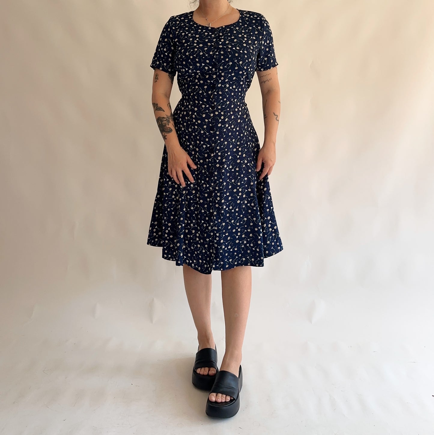 vestido vintage 90s floral (M-L)