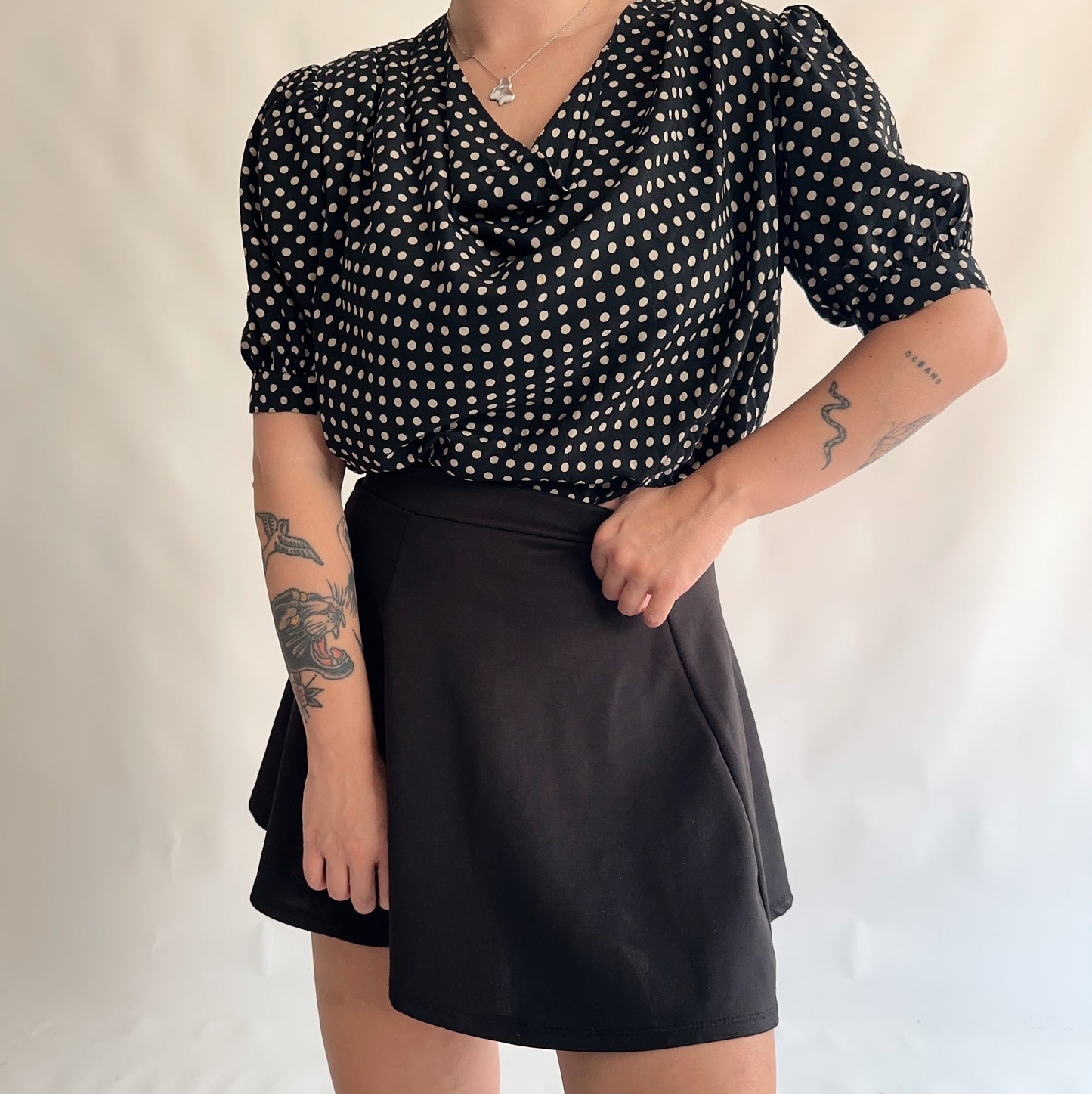 top vintage polka dor (M-L)