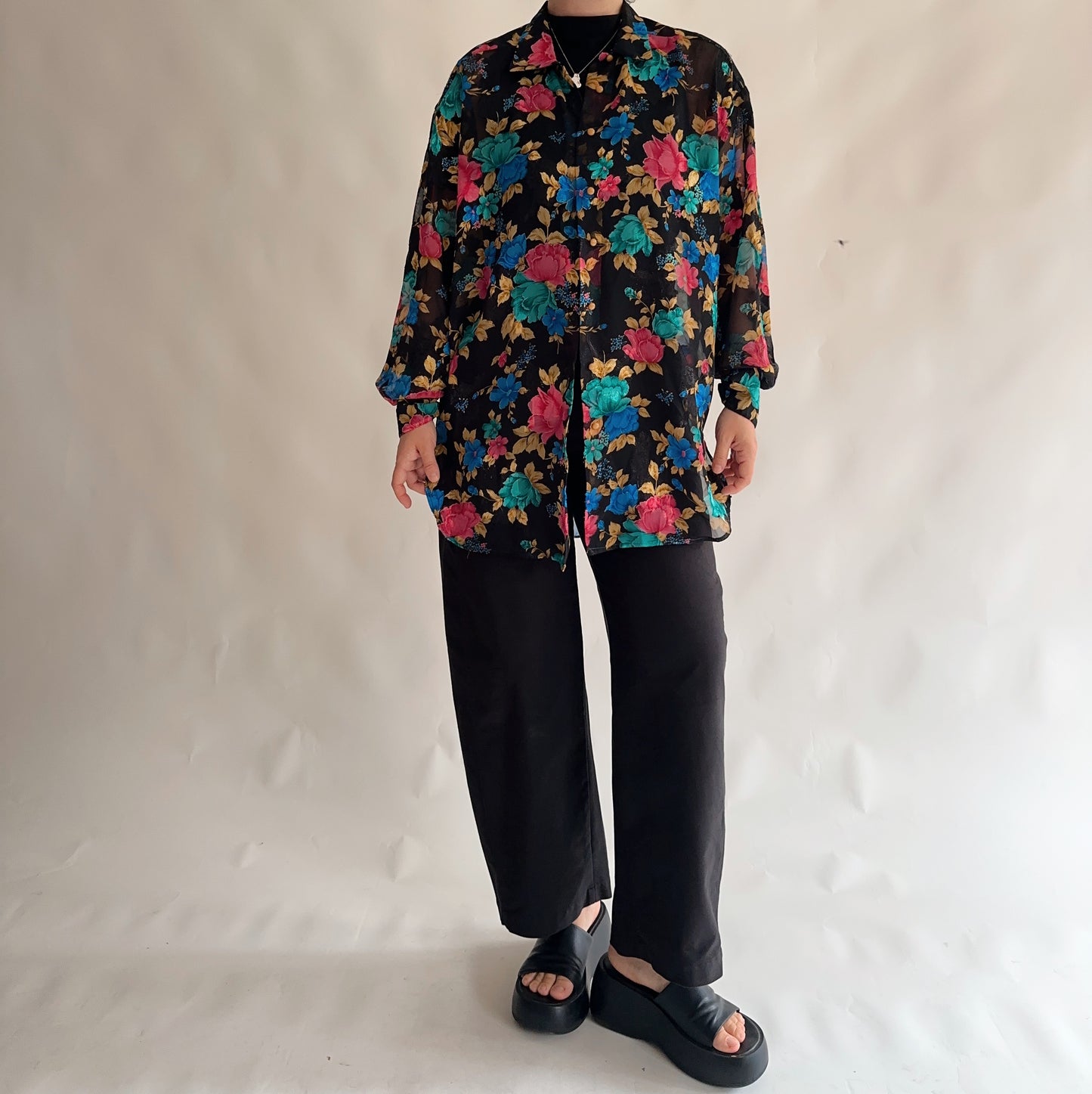 camisa vintage floral (L)
