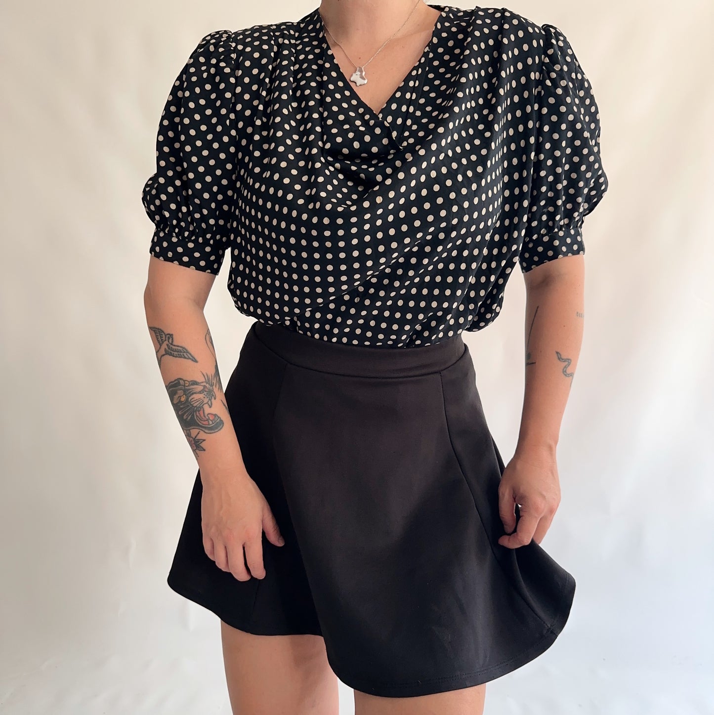 top vintage polka dor (M-L)