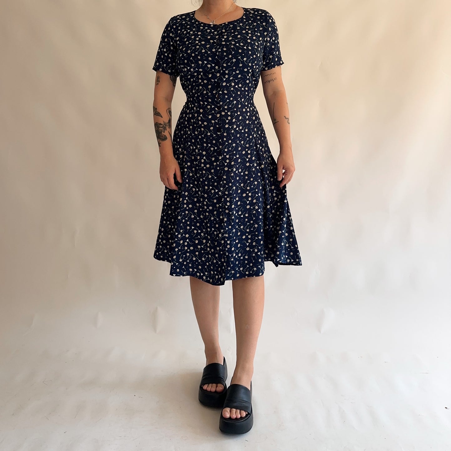 vestido vintage 90s floral (M-L)