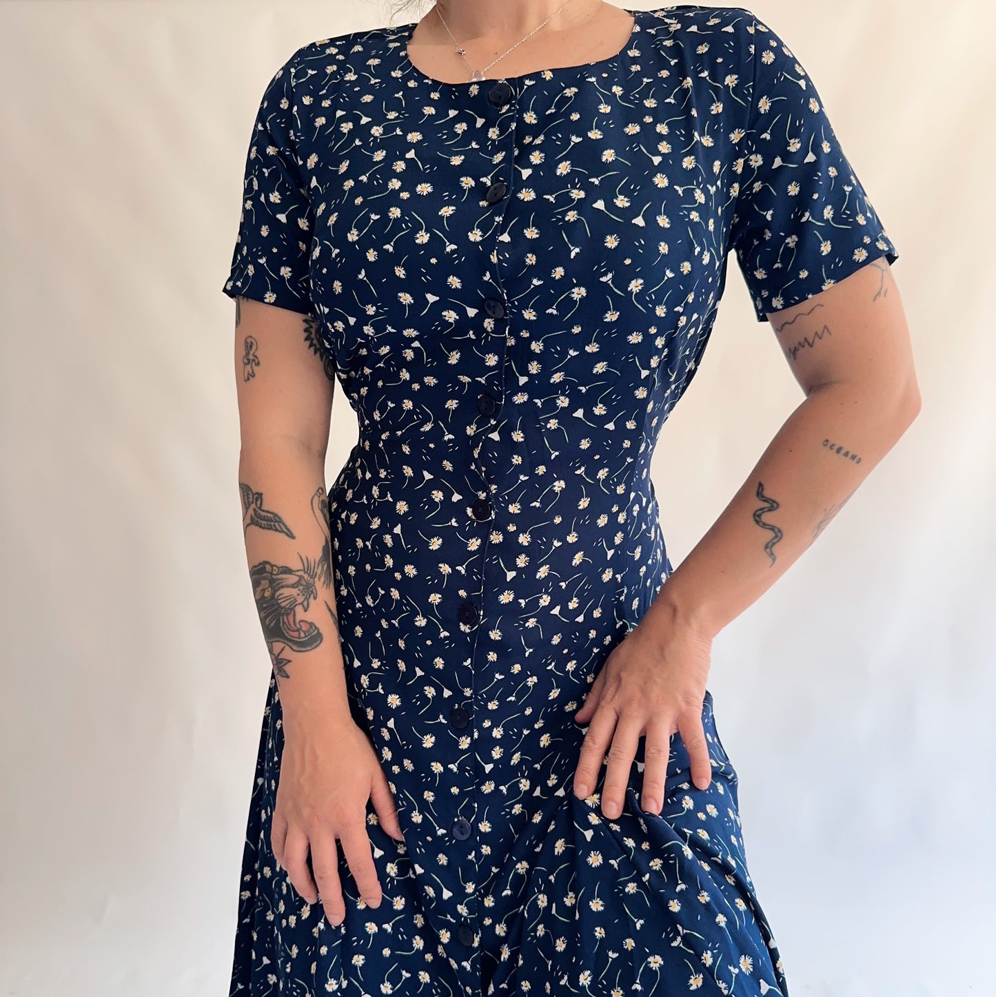 vestido vintage 90s floral (M-L)