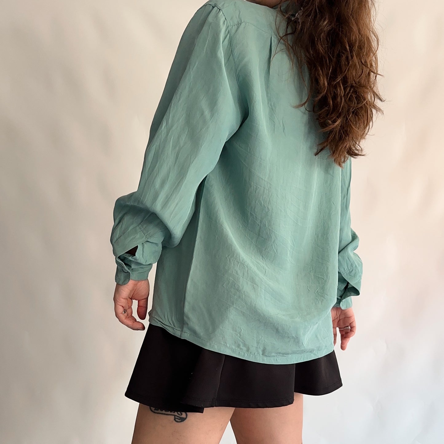 Camisa Vintage 100% seda (M-L)