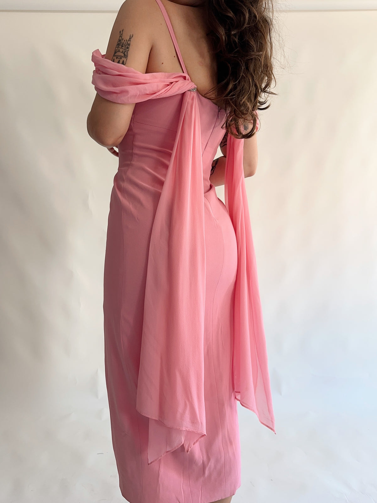 vestido vintage italiano 100% seda (M-L)