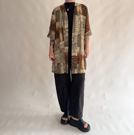 camisa vintage tipo kimono (L-XL)