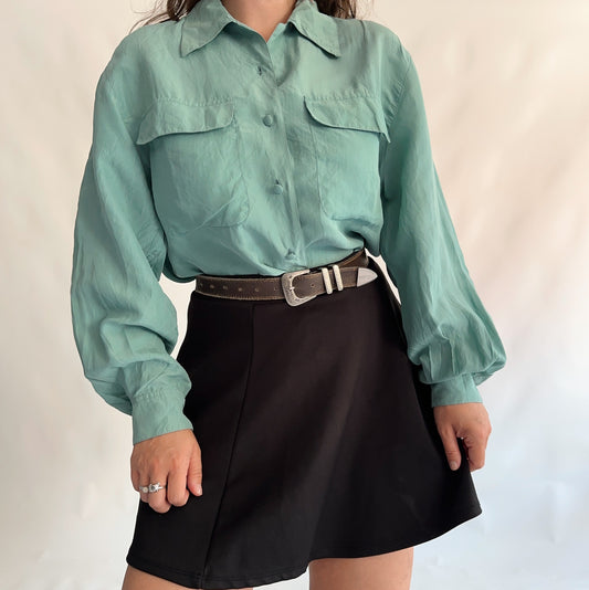 Camisa Vintage 100% seda (M-L)