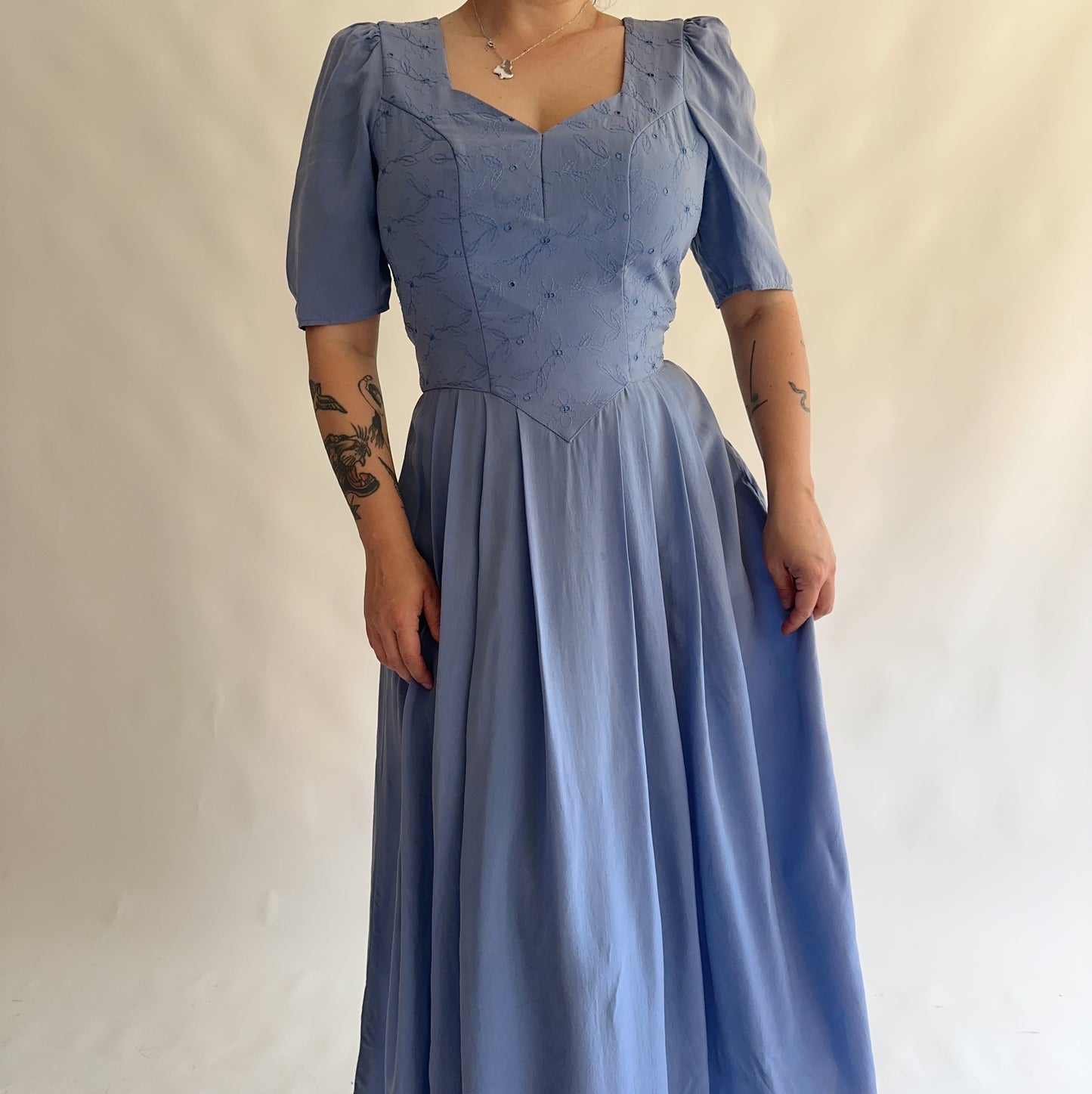 vestido vintage austríaco 100% cupro (M-L)