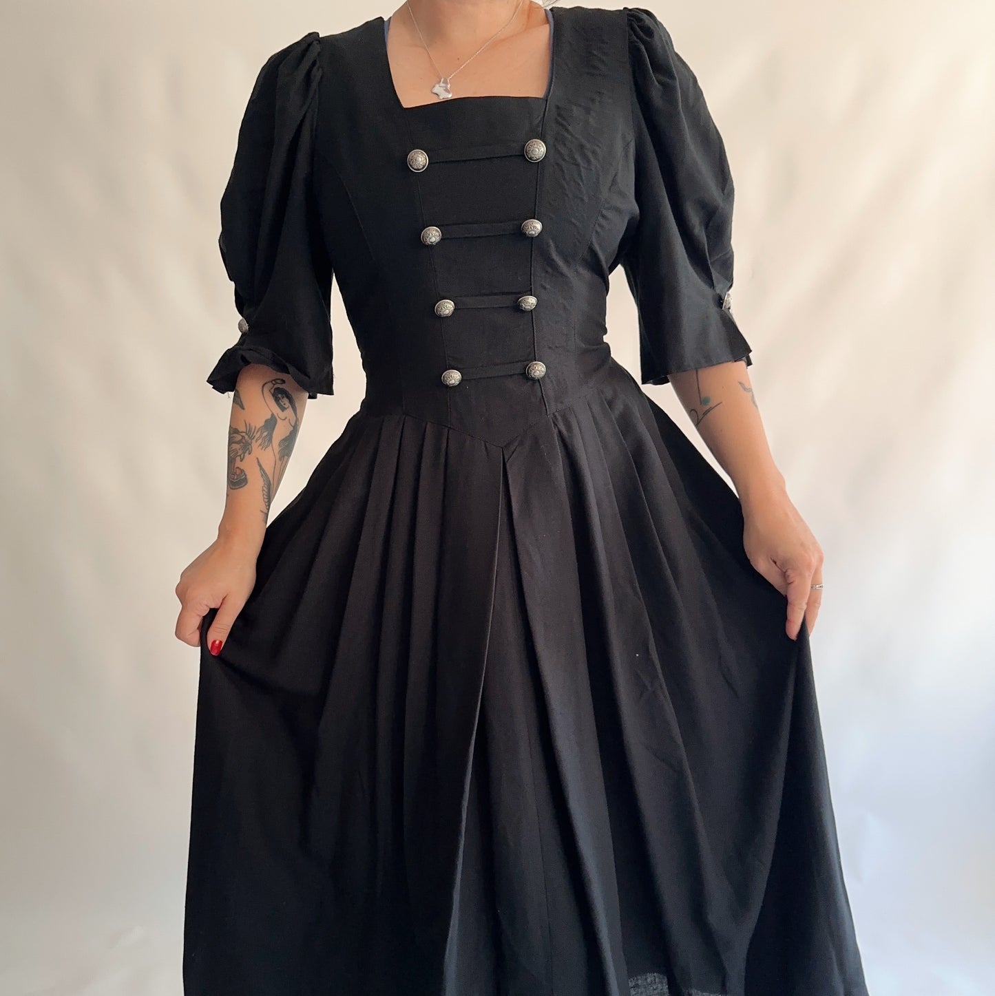 Vestido Bavarian puff sleeve (L)