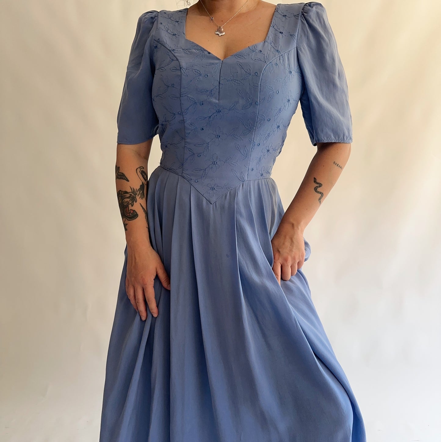 vestido vintage austríaco 100% cupro (M-L)