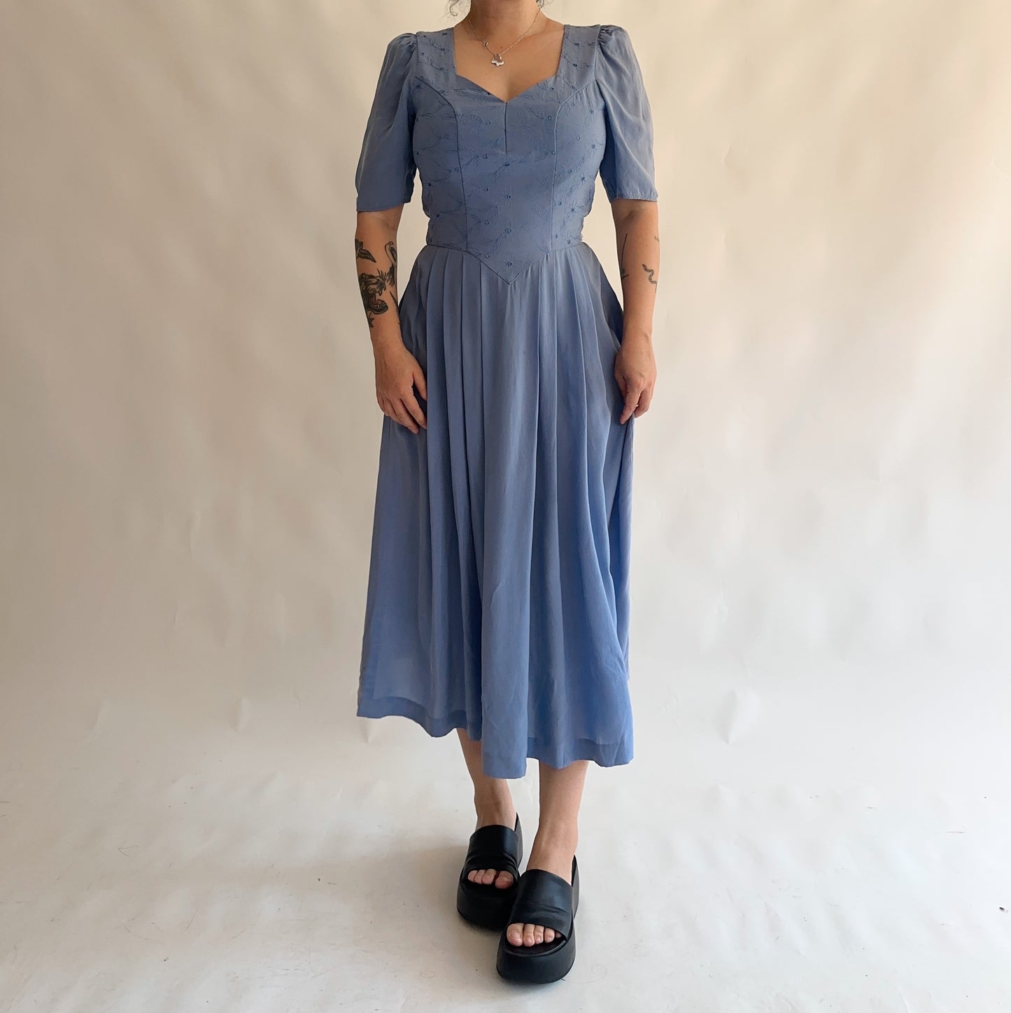 vestido vintage austríaco 100% cupro (M-L)