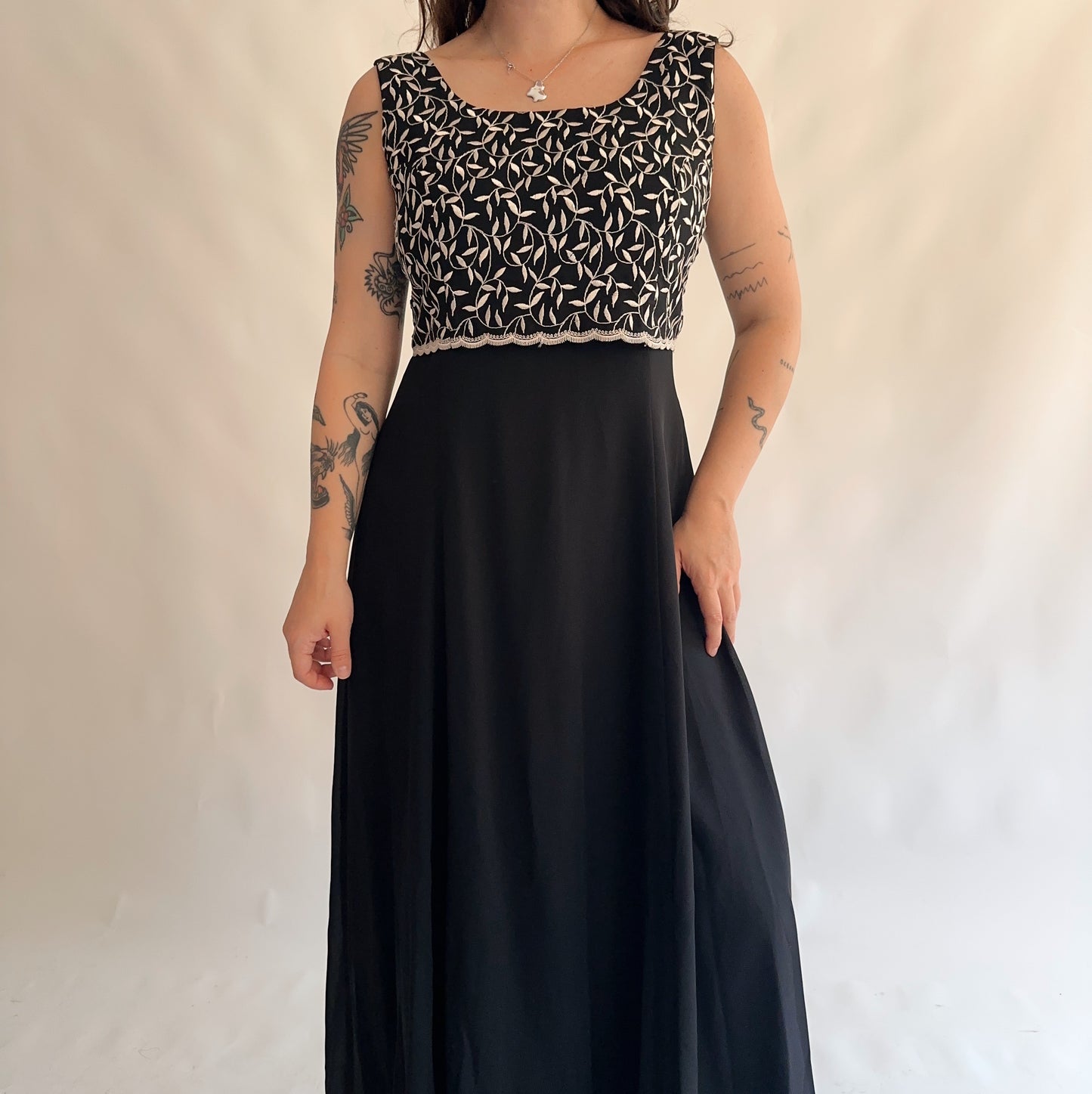 vestido vintage maxi (L)