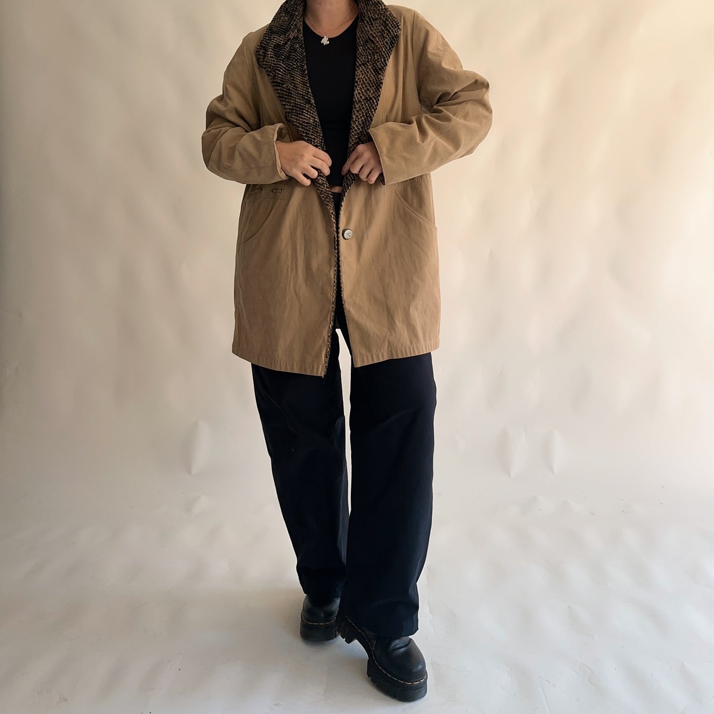 Casaco Vintage com pelinhos (L)