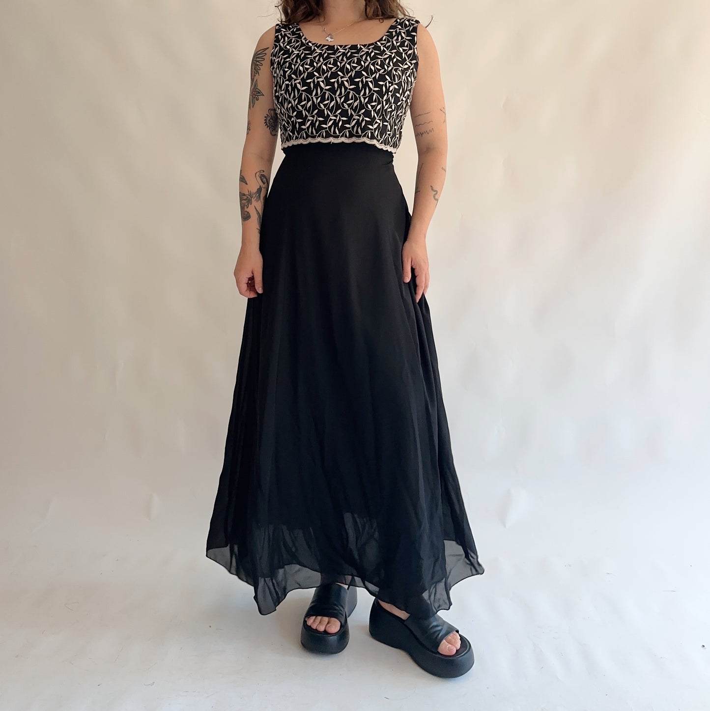 vestido vintage maxi (L)