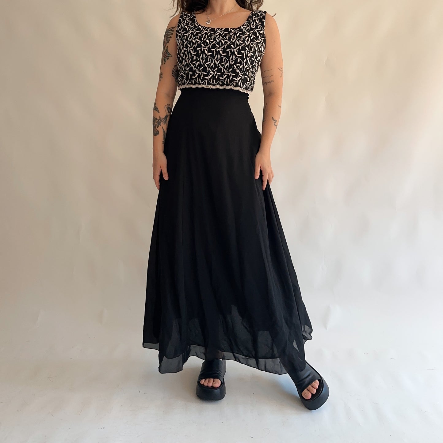 vestido vintage maxi (L)