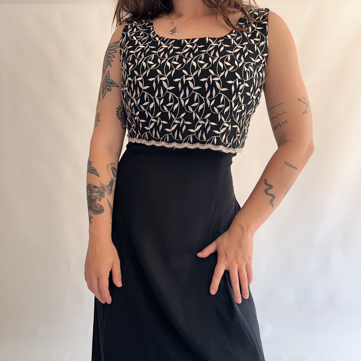vestido vintage maxi (L)