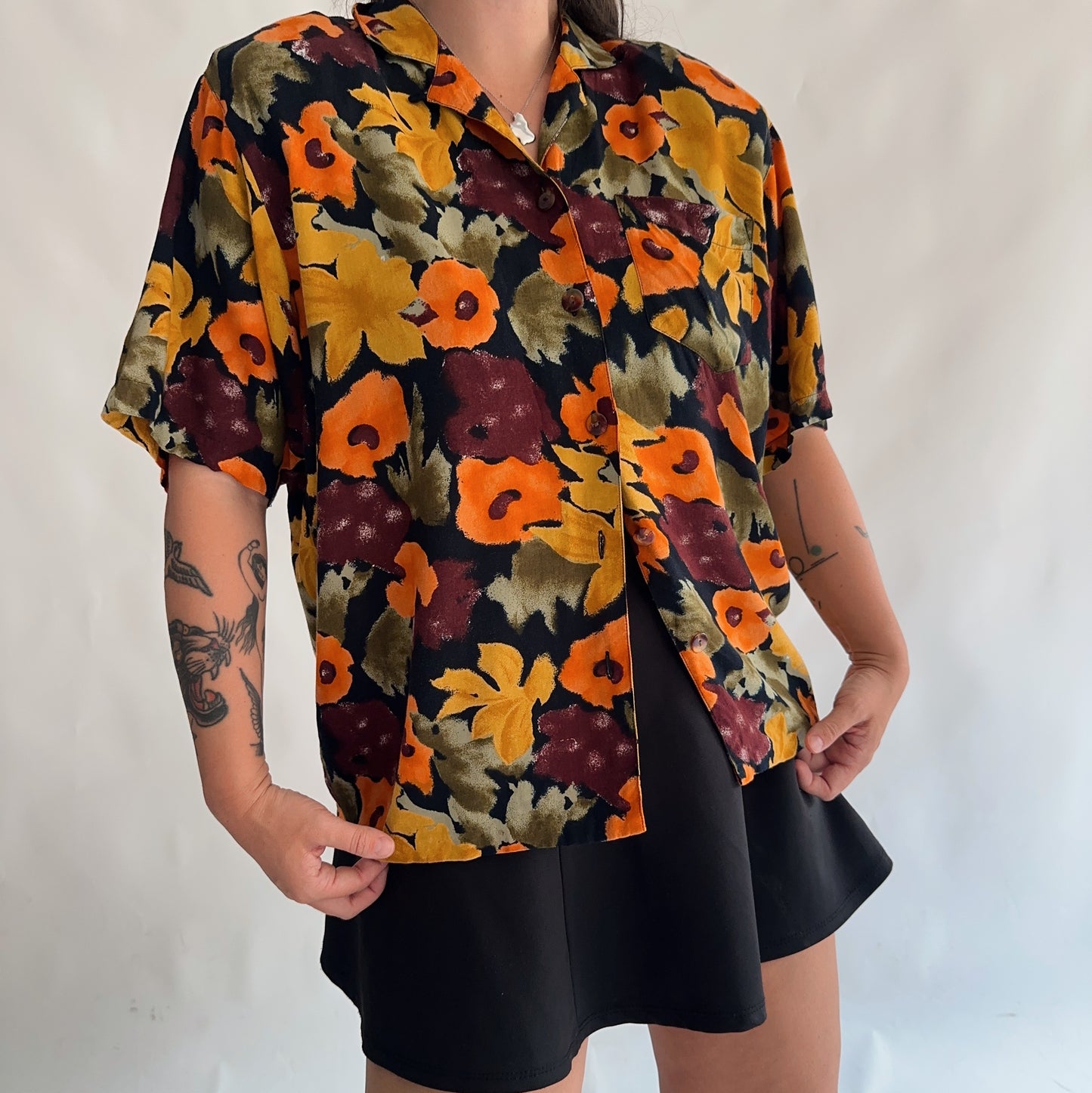camisa vintage floral (M)